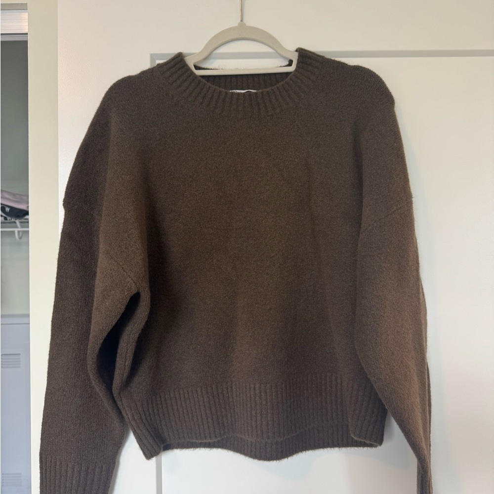 Zara Chocolate Brown Crewneck Sweater - Picture 2 of 3